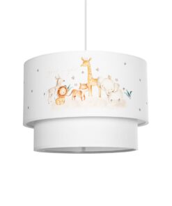 GloboStar® GLOBOSTAR® GIRAFFE 204-0007 Παιδικό Κρεμαστό Φωτιστικό Οροφής με Ντουί 1 x E27 AC 220-240V IP20 - Πολύχρωμο - Μ30 x Π30 x Υ24cm