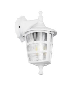 GloboStar® GloboStar® ZARDIN 203-0239 Vintage Επιτοίχιο Φωτιστικό Φαναράκι Μονόφωτο 1 x E27 IP44 Λευκό Πλαστικό - Μ17 x Π21 x Υ30cm