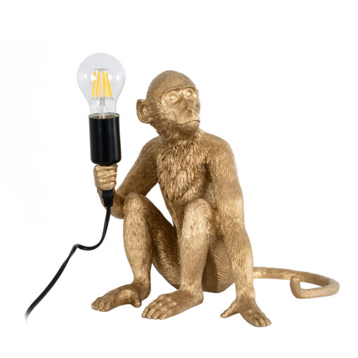 GloboStar® GLOBOSTAR® APES 01809 Μοντέρνο Επιτραπέζιο Φωτιστικό Πορτατίφ με Ντουί 1 x E27 AC 220-240V IP20 - Χρυσό - Μ30 x Π27 x Υ30cm