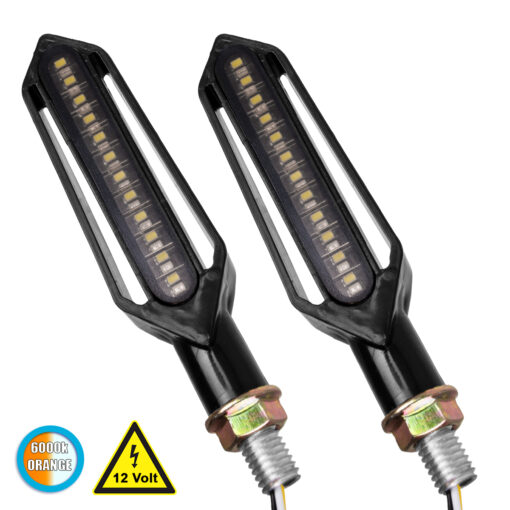 GloboStar® GLOBOSTAR® TURNLIGHT 81757 Φλας Μοτοσυκλέτας LED 2.5W/5W 150lm/300lm 120° DC 12V Αδιάβροχο IP65 Πορτοκαλί - Μ12.2 x Π2.8 x Υ2.5cm - Πακέτο 2 Τεμαχίων - 1 Χρόνο Εγγύηση
