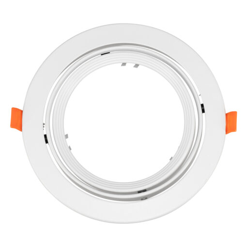 GloboStar® GLOBOSTAR® VITA 77850 Χωνευτή Κινούμενη Βάση για Σποτ AR111 με Ντουί GU10/GU5.3 IP20 - Λευκό - Μ17 x Π17 x Υ4.5cm / Q16cm