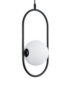 GloboStar® GLOBOSTAR® HAMBURG 00589 Μοντέρνο Κρεμαστό Φωτιστικό Οροφής με Ντουί 1 x E27 AC 220-240V IP20 - Μαύρο & Λευκό - Μ20 x Π15 x Υ40cm