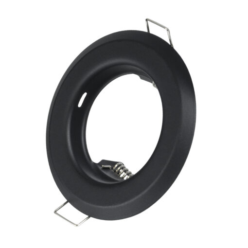 GloboStar® GloboStar® DELTA 77808 Χωνευτό Στρόγγυλο Σποτ Οροφής για Λάμπα MR16 με Βάση GU5.3 ή GU10 - IP20 - Μεταλλικό - Φ83 x Υ31mm - Μαύρο - 5 Χρόνια Εγγύηση