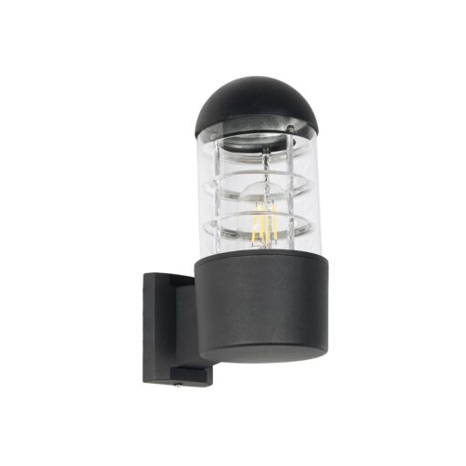 GloboStar® GLOBOSTAR® NEWI 01419 Μοντέρνο Φωτιστικό Τοίχου - Απλίκα με Ντουί 1 x E27 AC 220-240V IP20 - Μαύρο - Μ11 x Π17 x Υ23cm