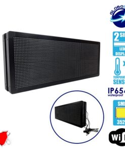 Alternative view of GLOBOSTAR®DISPLAY 90321 Κυλιόμενη Ψηφιακή Επιγραφή P10 Διπλής Όψης LED AC 220-240V Αδιάβροχο IP65 Κόκκινο - WiFi Control μέσω FK APP - Αισθητήρας Θερμοκρασίας & Υγρασίας - Μ104 x Π12 x Υ40cm - 2 Χρόνια Εγγύηση