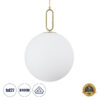 GloboStar® GLOBOSTAR® BELLISSIMO 61488 Μοντέρνο Κρεμαστό Φωτιστικό Οροφής με Ντουί 1 x E27 AC 220-240V IP20 - Λευκό & Χρυσό - Μ40 x Π40 x Υ62cm