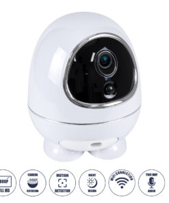 GloboStar® GloboStar® 86008 Rechargeable Table Camera WiFi HD 1080P 3MP 350° 5200mAh Two Way Audio & Motion Detection - Επαναφορτιζόμενη Επιτραπέζια Κάμερα WiFi HD 1080P 350° 5200mAh Διπλή Κατέυθυνση Ομιλίας με Ανιχνευτή Κίνησης - Λευκό