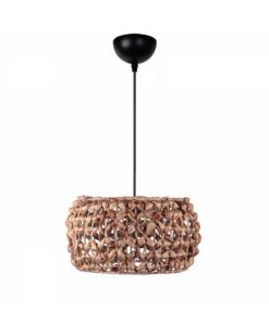 GloboStar® GLOBOSTAR® DARIO 204-0159 Boho Κρεμαστό Φωτιστικό Οροφής με Ντουί 1 x E27 AC 220-240V IP20 - Καφέ - Μ29 x Π29 x Υ16cm