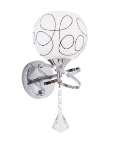 GloboStar® GloboStar® CANTER 00634 Μοντέρνο Επιτοίχιο Φωτιστικό Απλίκα Μονόφωτο 1 x E27 IP20 Ασημί Μέταλλο με Λευκό Γυαλί - Μ14 x Π15 x Υ30cm