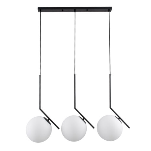 GloboStar® GLOBOSTAR® MONROE 00954 Μοντέρνο Κρεμαστό Φωτιστικό Οροφής με Ντουί 3 x E27 AC 220-240V IP20 - Μαύρο & Λευκό - Μ74 x Π25 x Υ50cm