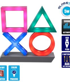 Alternative view of GloboStar® 76543 Επιτραπέζιο Φωτιστικό Πορτατίφ LED 5W -lm 180° DC 5V IP20 LED Πολύχρωμο Πλαστικό - Μ31.5 x Π7 x Υ30cm