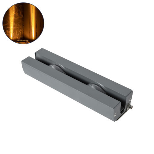 GloboStar® GLOBOSTAR® WINDOW-ARTE 90718 Φωτιστικό Ανάδειξης Παραθύρων Window Light LED 18W 1530lm 8x180° DC 24V Αδιάβροχο IP67 Πορτοκαλί 2200K Dimmable - Γκρι Ανθρακί - Μ25 x Π7 x Υ4.5cm - 3 Χρόνια Εγγύηση