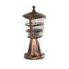 GloboStar® GloboStar® ZARDIN 203-0225 Vintage Επιδαπέδιο Φωτιστικό Φαναράκι Μονόφωτο 1 x E27 IP44 Χάλκινο & Διάφανο Πλαστικό - Μ17 x Π17 x Υ35cm