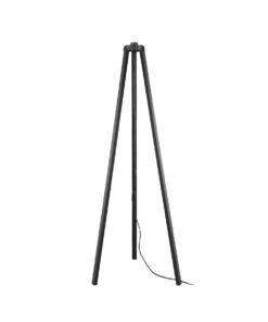 GloboStar® GloboStar® TRIPOD 203-0258 Μοντέρνο Επιδαπέδιο Φωτιστικό Μονόφωτο 1 x E27 IP20 Μαύρο Ξύλο - Μ38 x Π38 x Υ120cm