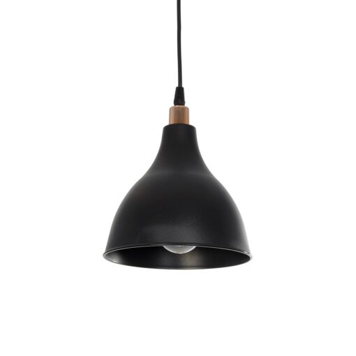 GloboStar® GLOBOSTAR® RADE 203-0124 Μοντέρνο Κρεμαστό Φωτιστικό Οροφής με Ντουί 1 x E27 AC 220-240V IP20 - Μαύρο & Χάλκινο - Μ18.5 x Π18.5 x Υ23cm