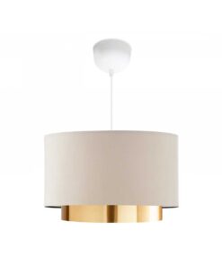 GloboStar® GLOBOSTAR® BASIL 204-0173 Μοντέρνο Κρεμαστό Φωτιστικό Οροφής με Ντουί 1 x E27 AC 220-240V IP20 - Μπεζ & Χρυσό - Μ30 x Π30 x Υ20cm