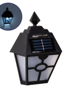 GloboStar® GloboStar® 71494 Αυτόνομο Ηλιακό Φωτιστικό Τοίχου Μαύρο LED SMD 1W 40lm με Ενσωματωμένη Μπαταρία 600mAh - Φωτοβολταϊκό Πάνελ με Αισθητήρα Ημέρας-Νύχτας IP65 Ψυχρό Λευκό 6000K