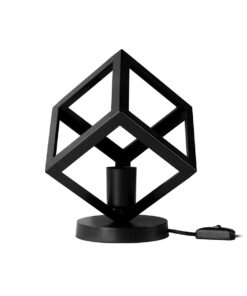 GloboStar® GloboStar® DISE 203-0272 Μοντέρνο Eπιτραπέζιο Φωτιστικό Μονόφωτο 1 x E27 IP20 Μαύρο Πλαστικό - Μ28 x Π28 x Υ29cm