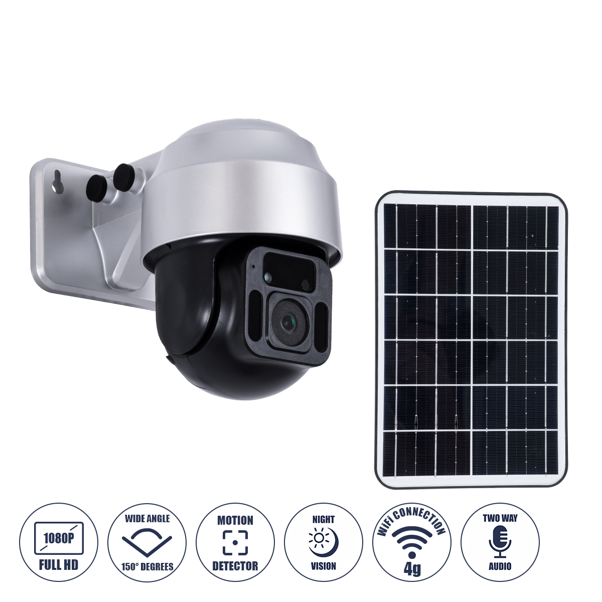 GloboStar® 86054 Αυτόνομη Ηλιακή Camera 1080P 2MP 4G SIM CARD WiFi 150° Μπαταρία 3200mAh Φωτοβολταϊκό Πάνελ Διπλή Κατέυθυνση Ομιλίας Αδιάβροχη IP66 Ψυχρό Λευκό 6000K - Ασημί 3 GloboStar® GloboStar® 86054 Αυτόνομη Ηλιακή Camera 1080P 2MP 4G SIM CARD WiFi 150° Μπαταρία 3200mAh Φωτοβολταϊκό Πάνελ Διπλή Κατέυθυνση Ομιλίας Αδιάβροχη IP66 Ψυχρό Λευκό 6000K - Ασημί