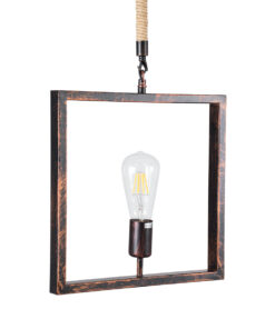 GloboStar® GLOBOSTAR® FRAISE 01814 Vintage Κρεμαστό Φωτιστικό Οροφής με Ντουί 1 x E27 AC 220-240V IP20 - Χάλκινο & Μπεζ - Μ32 x Π4 x Υ32cm