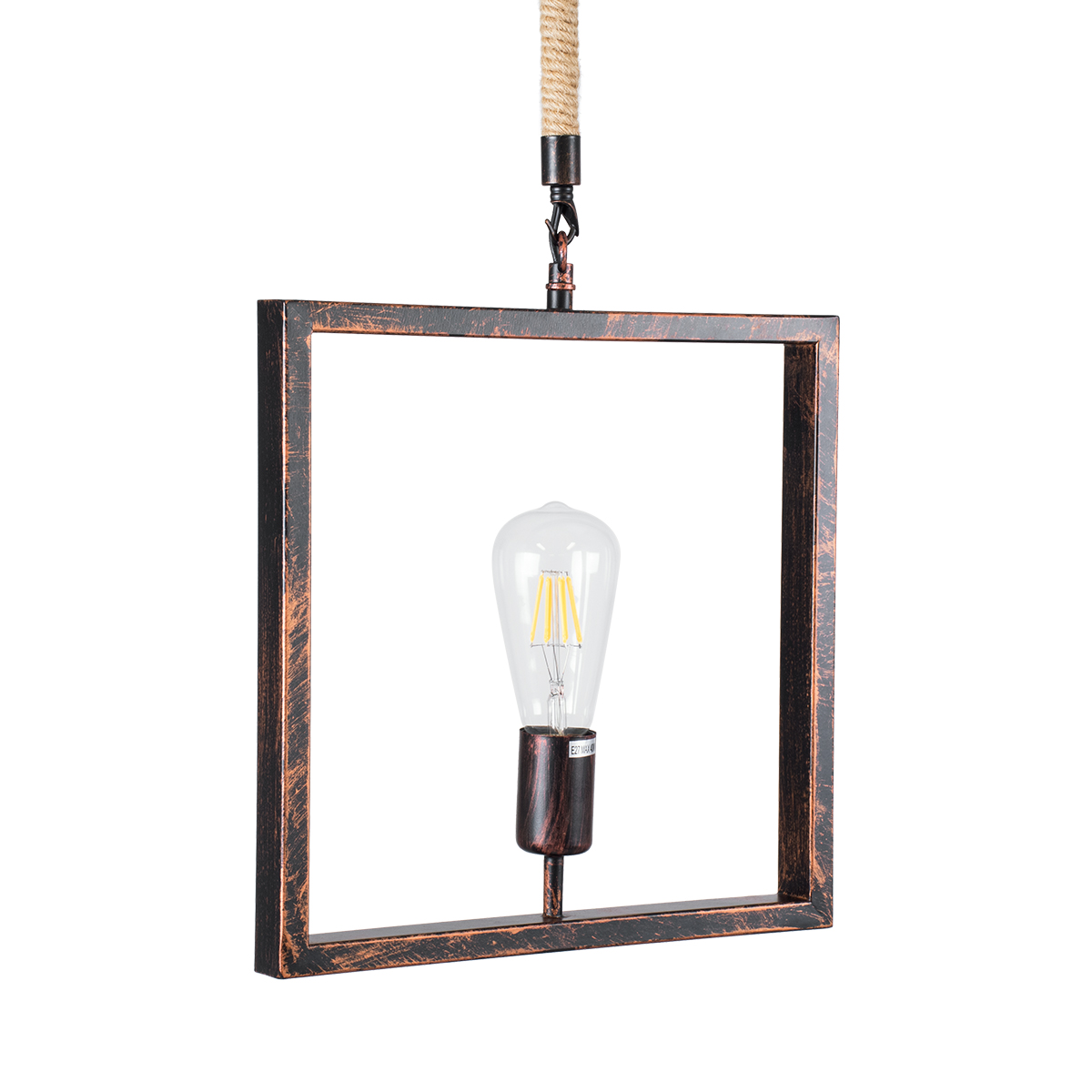 GLOBOSTAR® FRAISE 01814 Vintage Κρεμαστό Φωτιστικό Οροφής με Ντουί 1 x E27 AC 220-240V IP20 - Χάλκινο & Μπεζ - Μ32 x Π4 x Υ32cm 3 GloboStar® GLOBOSTAR® FRAISE 01814 Vintage Κρεμαστό Φωτιστικό Οροφής με Ντουί 1 x E27 AC 220-240V IP20 - Χάλκινο & Μπεζ - Μ32 x Π4 x Υ32cm