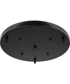 GloboStar® GloboStar® DIY 77541 Επιτοίχια Στρογγυλή Ροζέτα - Βάση για 3 Κρεμαστά Φωτιστικά - Φ40 x Υ3cm - Μαύρο - Μεταλλικό - 5 Χρόνια Εγγύηση