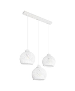 GloboStar® GLOBOSTAR® YASAM 203-0027 Vintage Κρεμαστό Φωτιστικό Οροφής με Ντουί 3 x E27 AC 220-240V IP20 - Λευκό - Μ45 x Π18 x Υ30cm