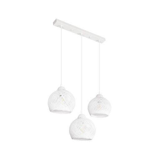 GloboStar® GLOBOSTAR® YASAM 203-0027 Vintage Κρεμαστό Φωτιστικό Οροφής με Ντουί 3 x E27 AC 220-240V IP20 - Λευκό - Μ45 x Π18 x Υ30cm