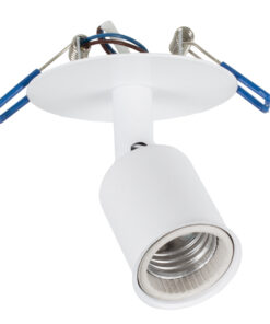 GloboStar® GloboStar® SARA 00848 Χωνευτό Φωτιστικό Οροφής Σποτ Μονόφωτο 1 x E27 IP20 Λευκό Μέταλλο - Μ8 x Π8 x Υ8.5cm