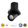 GloboStar® GloboStar® VIRGO-S 60305 Χωνευτό LED Spot Downlight TrimLess Φ9cm 7W 875lm 36° AC 220-240V IP20 Φ9cm x Υ9cm - Στρόγγυλο - Μαύρο - Θερμό Λευκό 2700K - Bridgelux COB - 5 Years Warranty