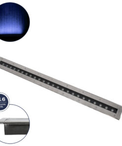 GloboStar® GloboStar® UNDERGROUND-REMVI 90194-B Χωνευτό Φωτιστικό Wall Washer Δαπέδου LED 18W 1440lm 10° DC 24V Αδιάβροχο IP68 L100 x W9 x H7.2cm Μπλε - Ανοξείδωτο Ατσάλι - 3 Years Warranty