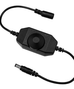 GloboStar® GLOBOSTAR® DIMMERANO 73306 Διακόπτης On/Off & Dimming με 1 x 5A 120W Κανάλι DC 12-24V 5A 120W Max IP20 - Μαύρο - Μ25 x Π3.2 x Υ3.3cm - 2 Χρόνια Εγγύηση