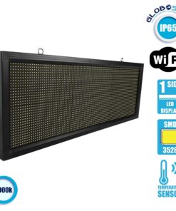 GLOBOSTAR®DISPLAY 90270 Κυλιόμενη Ψηφιακή Επιγραφή P10 Μονής Όψης LED AC 220-240V Αδιάβροχο IP54 Ψυχρό Λευκό 6000K - WiFi Control μέσω FK APP - Αισθητήρας Θερμοκρασίας & Υγρασίας - Μ104 x Π9 x Υ40cm - 2 Χρόνια Εγγύηση 8 34e8ee 90270 1