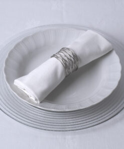 GloboStar® GloboStar® GOURMET 35000 Δαχτυλίδι Πετσέτας Μεταλλικό Ασημί Φ5 x Υ3.5cm