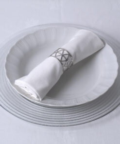 GloboStar® GloboStar® BISTRO 35003 Δαχτυλίδι Πετσέτας Μεταλλικό Ασημί Φ4.5 x Υ3cm