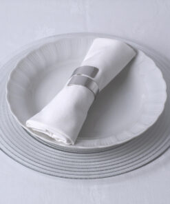 GloboStar® GLOBOSTAR® COUVERT 35009 Διακοσμητικό Δαχτυλίδι Πετσέτας - Ασημί - Μ5 x Π5 x Υ4.5cm