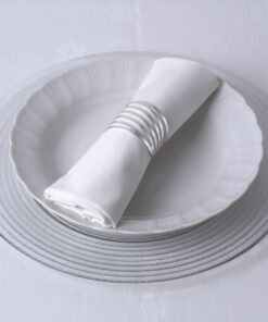 GloboStar® GloboStar® VAISSELLE 35012 Δαχτυλίδι Πετσέτας Μεταλλικό Ασημί Φ5 x H4cm