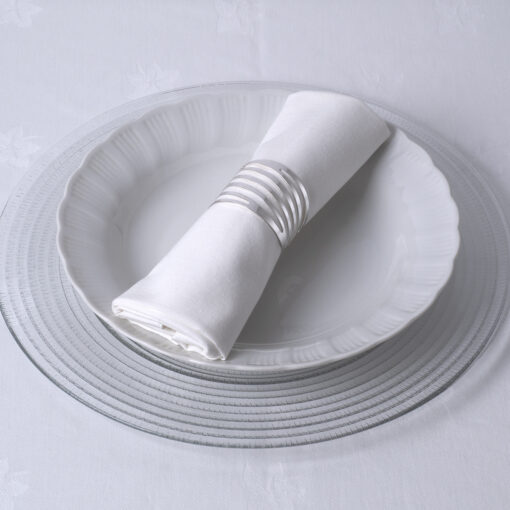 GloboStar® GloboStar® VAISSELLE 35012 Δαχτυλίδι Πετσέτας Μεταλλικό Ασημί Φ5 x H4cm