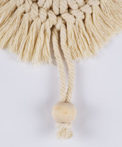 Alternative view of GloboStar® 35015 Διακοσμητικό Κρεμαστό Μακραμέ Κρίκος Χειροποίητο Μπεζ Φ14cm