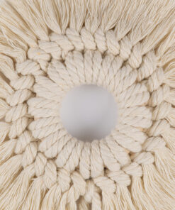 GloboStar® 35015 Διακοσμητικό Κρεμαστό Μακραμέ Κρίκος Χειροποίητο Μπεζ Φ14cm 7 35015 4