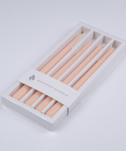 GloboStar® GloboStar® BABY-PINK 35201 ΣΕΤ 4 Αρωματικά Κεριά Κηροπηγίου Παραφίνης με Άρωμα Μπουκέτο Τριαντάφυλλο Ροζ Μ2 x Π2 x Υ25cm