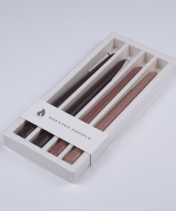 GloboStar® GloboStar® MOCHA-CREAM 35211 ΣΕΤ 4 Αρωματικά Κεριά Κηροπηγίου Παραφίνης με Άρωμα Σοκολάτα - Καφές Πολύχρωμα Μ2 x Π2 x Υ25cm