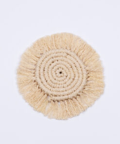 GloboStar® GloboStar® 35300 Μακραμέ Σουβέρ Χειροποίητο Μπεζ Φ17cm