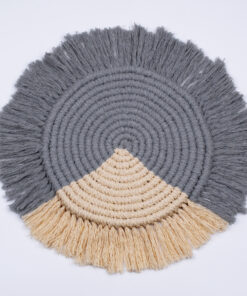 GloboStar® GLOBOSTAR® PLACEMATS 35304 Διακοσμητικό Μακραμέ Σουπλά - Γκρι & Μπεζ - Μ34 x Π34 x Υ1cm