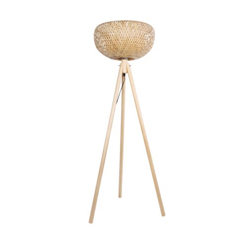 GloboStar® GLOBOSTAR® POPPY 01983 Boho Επιδαπέδιο Φωτιστικό με Ντουί 1 x E27 AC 220-240V IP20 - Μπεζ - Μ58 x Π58 x Υ143cm