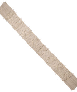 GloboStar® GloboStar® 35401 Μακραμέ Ράνερ Χειροποίητο Μπεζ Μ270 x Π30cm