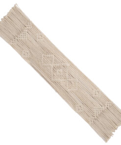 GloboStar® GloboStar® 35402 Μακραμέ Ράνερ Χειροποίητο Μπεζ Μ130 x Π23cm