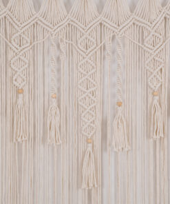 GloboStar® GloboStar® 35500 Μακραμέ Κουρτίνα Χειροποίητη Μπεζ Π100 x Υ180cm