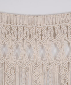 Alternative view of GloboStar® 35500 Μακραμέ Κουρτίνα Χειροποίητη Μπεζ Π100 x Υ180cm