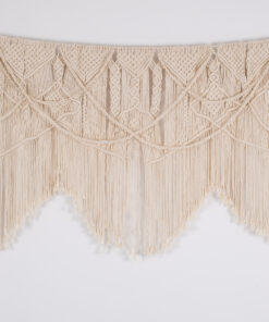 GloboStar® GloboStar® 35501 Μακραμέ Κουρτίνα Χειροποίητη Μπεζ Π180 x Υ200cm